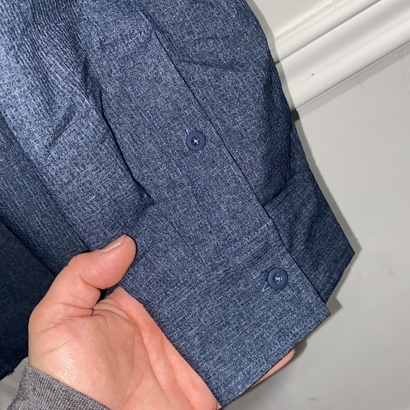 Lake & trail shirt long sleeve blue zippered flap chest pockets polyester - Picture 3 of 7